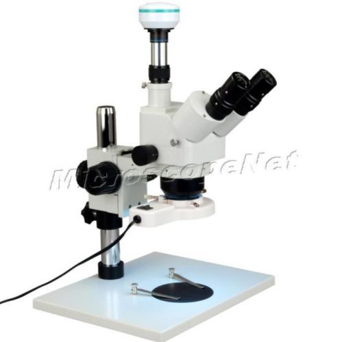 5x-80x zoom trinocular stereo microscope+8w fluorescent light+2mp digital camera for sale