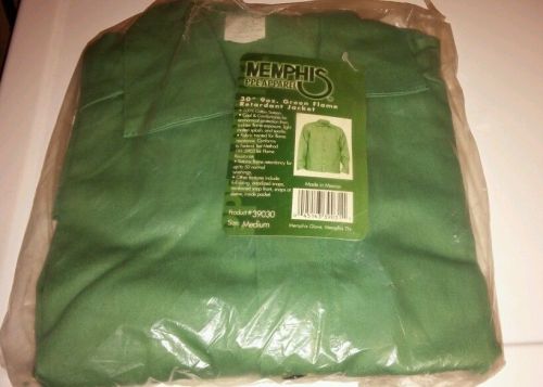 New* free shipping *memphis ppe apparel 30&#034; 9oz green flame retardant jacket med for sale