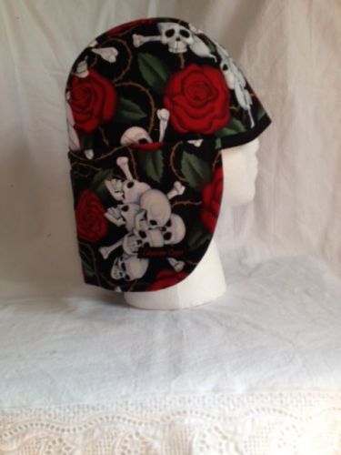 wELDING Cap-- skull and roses,   with ear flaps...new!!