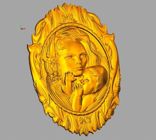 3d stl model for CNC Router mill Pano CMother and child