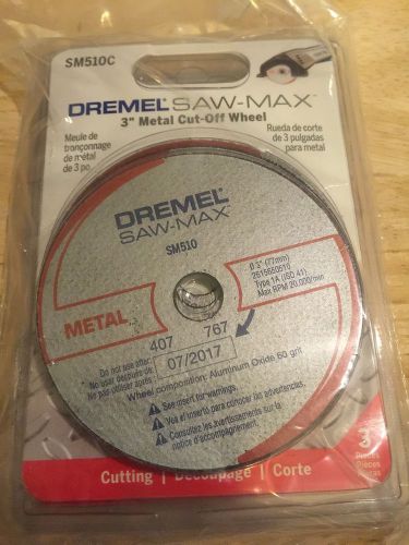 Dremel saw-max sm510c 3&#034; metal cut-off wheel / disc 3 pack nib sm510c for sale