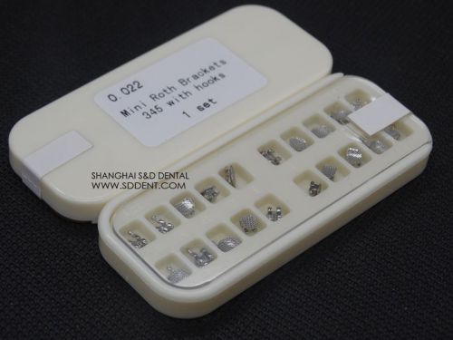 USA FDA &amp; EU CE 0.022 Mini Roth Brackets, 345 with hooks Package--10Boxes