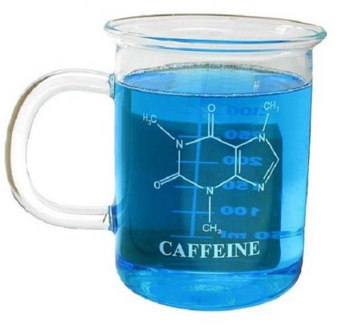 Caffeine Molecule Beaker Mug With Handle Graduated 350mL Colors Vary