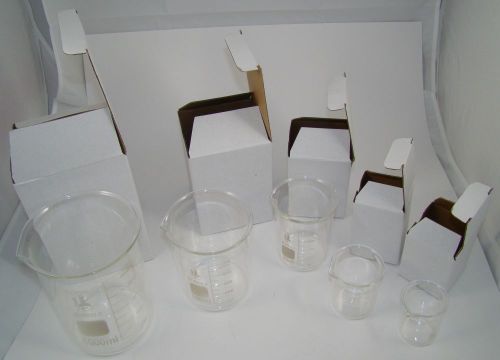 (1) Set of 5 Borosilicate Beakers 50,100,250,500,1000ml Glass by Karter #1