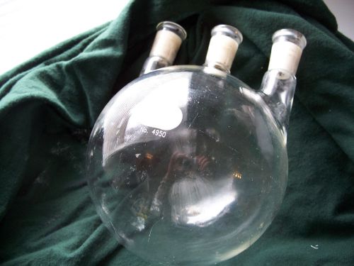 2000 ml round bottom 3 neck pyrex flask # 4950 lab glassware