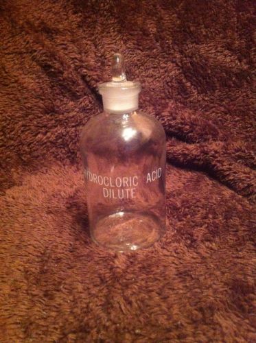 Vintage hydrocloric acid dilut bottle glass for sale