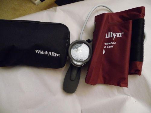 welch allyn shock resistant hand aneroid with large adult cuff and case