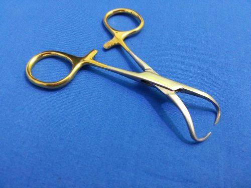 O.r grade backhaus towel clamp spay pack surgical forcep 3.5&#034; with gold handle for sale