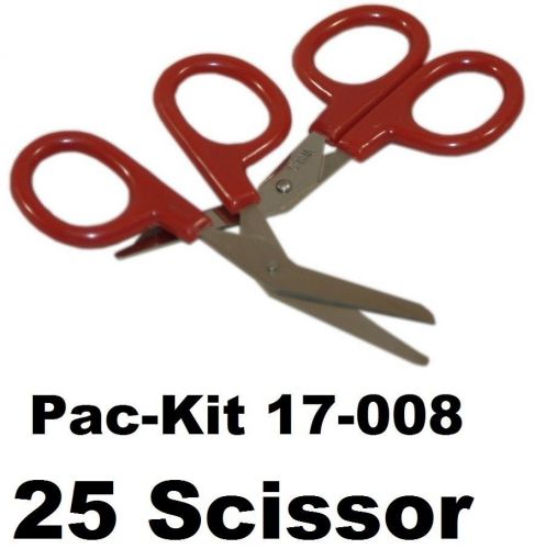 25 new pac-kit 17-008 small scissor scissors with red handle 3-1/2 inches length for sale