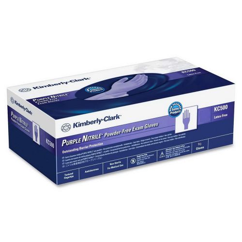 Kimberly-Clark 55084 Purple Powder-Free Exam Gloves, Non-Latex, X-Large, 90/Box