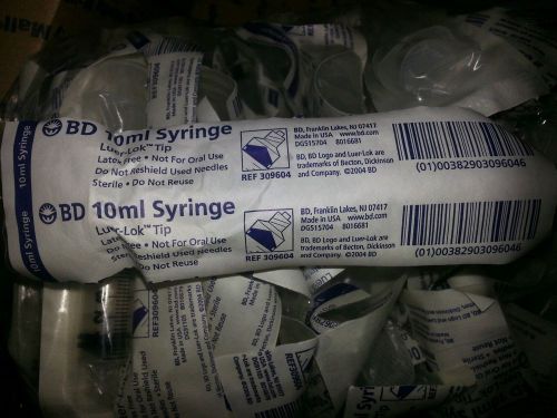 BD 10 ml Syringe Luer-Lok Tip REF 309604 Sterile (150 ct.)