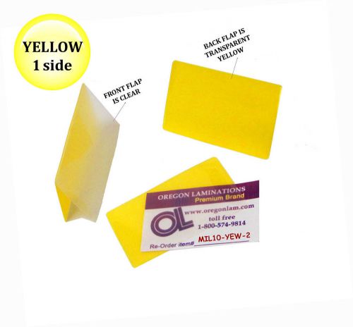 Qty 200 yellow/clear military card laminating pouches 2-5/8 x 3-7/8 lam-it-all for sale
