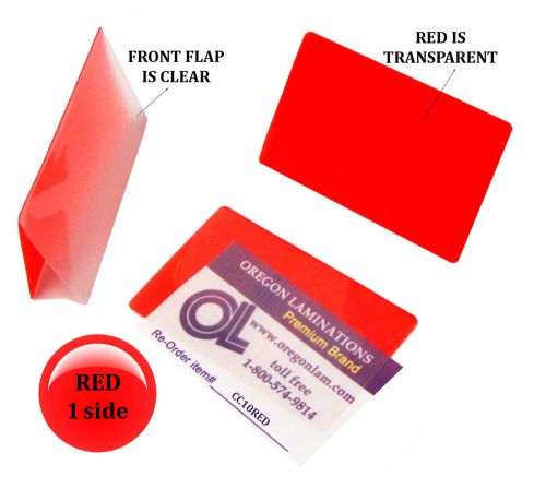 Qty 300 red/clear credit card laminating pouches 2-1/8 x 3-3/8 lamination colors for sale