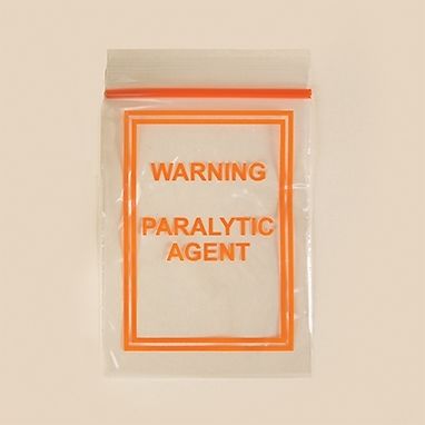 Warning Paralytic Agent Bag - 3 x 4
