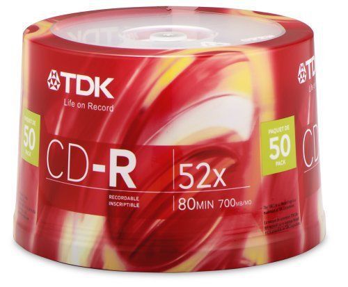 Tdk Electronics Corp. Cd-r80kxcb50t Cd-r 52x 80mn (tdk Cdr80kxcb50t) (47896)
