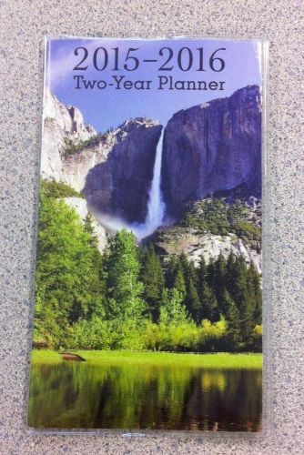 2015-2016 Mountain w/ Waterfall  2 Two Year Planner Pocket Purse Calendar  NEW