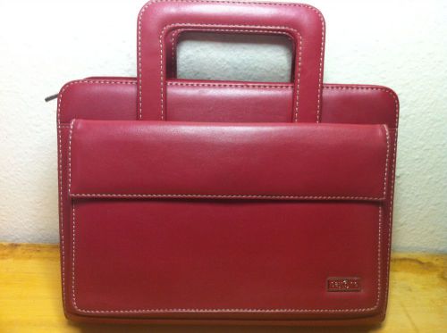 Day one franklin covey planner/briefcase/binder simulated leather red 7 ring for sale