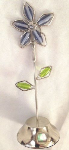 Purple Bead Figurine Flower 7&#034; Spring Paper Clip Decoration