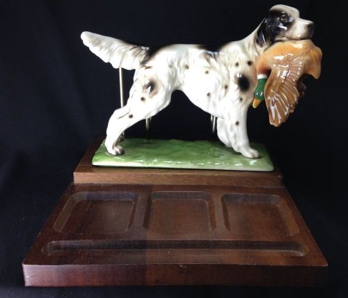 Magnificent Vintage &#034;Irish Setter With Duck In Mouth&#034; Desk Caddy Organizer