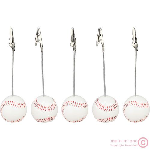 lot 5pc baseball wire stand picture/note/card/memo/photo clip holder,sport favor