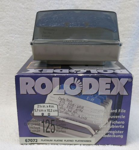 Rolodex COVERED Card File small 4x4x2.5 clear cover+125 contact card+ABC divider