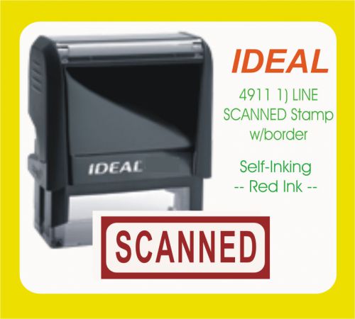 SCANNED, Custom Made Self Inking Rubber Stamp 4911 Red Ink