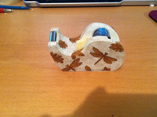 Decorative Tape Dispenser &#034;Leaves and Dragonflies&#034; from Crossroads