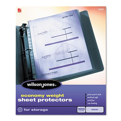 Economy weight sheet protector, clear, 100/box for sale