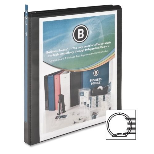 Business Source Round Ring View Binder - Letter - 0.5&#034;- Blk - BSN09950