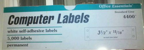 White self adhesive labels, standard line #4400, 3.5 &#034;x 15/16&#034; for sale