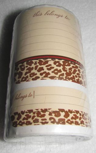 NEW! MICHAEL&#039;S CHEETAH PRINT SHIPPING LABELS &amp; BELONGS TO ADHESIVE LABELS - 24