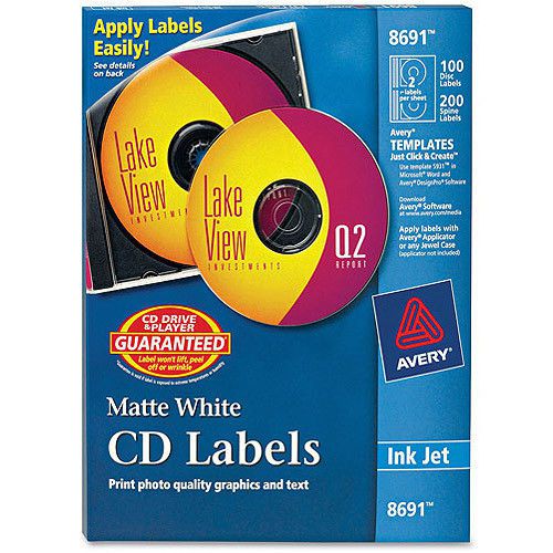 Brand New!  Never Used!  Avery Brand Ink Jet Matte White CD Labels #28669 Item 2