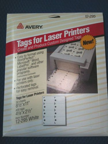 Lot of 12 Packages Avery Tags for Laser Printers 12-295 White