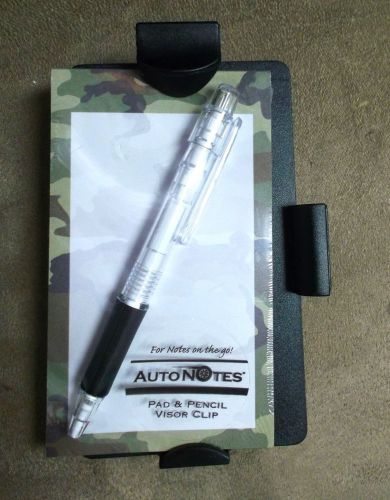 Camoflauge Auto notes (pad and pencil visor clip)