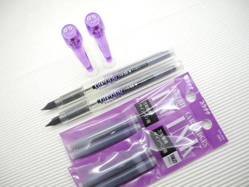 4pen+8 cartridge Platinum Preppy 0.5mm Stainless Fountain Pen w/cap Violet(Japan