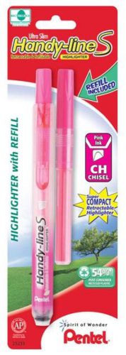 Handy-Line S Retractable Highlighter Chisel Tip Pink Ink 1 Pk With 1 Pink Refill