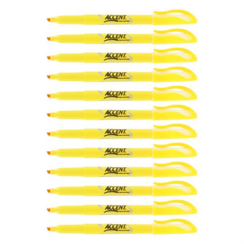 Sharpie accent pocket-style highlighters, chisel tip, yellow ink, dozen for sale
