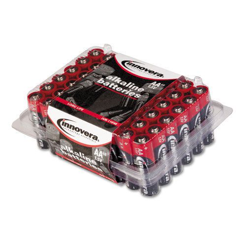 Innovera Alkaline Batteries, AA, 48/Batteries/Pack, PK IVR11048