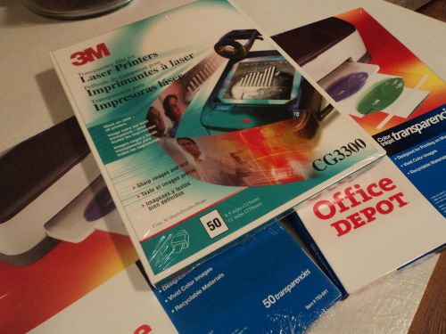 3M &amp; OFFICE DEPOT Transparency Film forLaser Printer-3 Boxes w/50ea/MadeIn Itlay