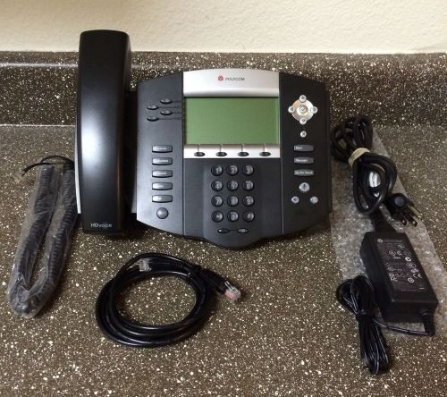 MINT Polycom Soundpoint IP 550 IP Phone 2201-12550-001 Complete W/ AC Adapter