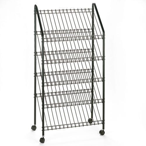 Safco five-shelf welded wire mobile literature display rack, - saf4129ch for sale