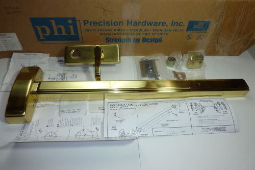 Precision Hardware Polished Brass Exit Bolt Bar Device Door Panic Push  Bar
