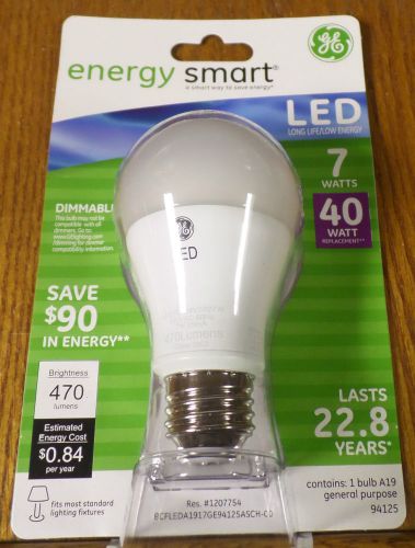 GE Lighting 89887 Energy Smart LED 7-watt (40-watt equivalent) 470-Lumen A19 Lig