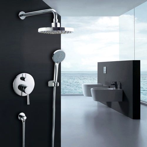 Modern 3 part shower set wall mounted rain shower &amp; handshower free shipping for sale