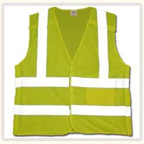 Safety Vests,Class 2,5 Point Tear Away,Hi-Vis Green,Large,Ship up to 10 for $10