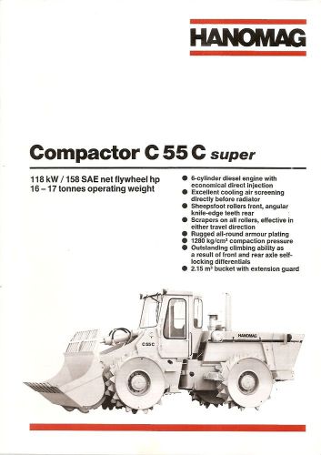 Equipment brochure - hanomag - c55c super - compactor - 1984 (e1598) for sale