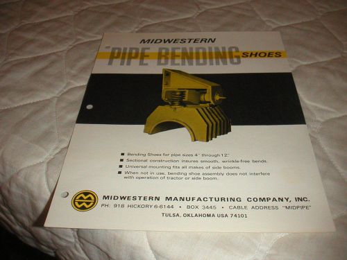 1970&#039;s midwestern pipe bending shoes sales brochure for sale