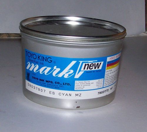 Unopened 2.25 lb. can of Toyo King Mark V Cyan Oil Base Ink