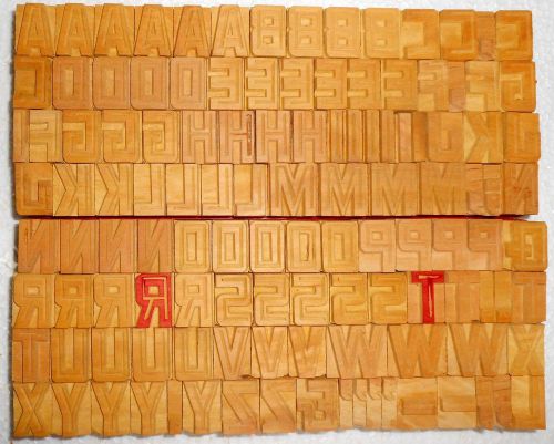 120 piece unique vintage letterpres wood wooden type printing blocks unused m293 for sale