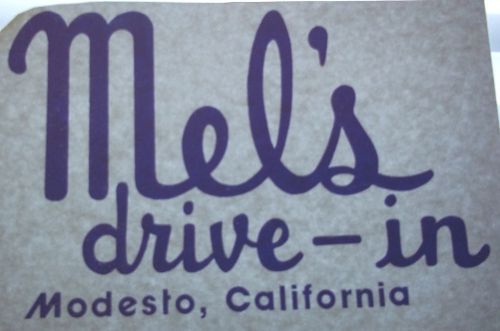 Mel&#039;s drive-in Modesto California   Vintage 70&#039;s  T-Shirt transfer Iron on